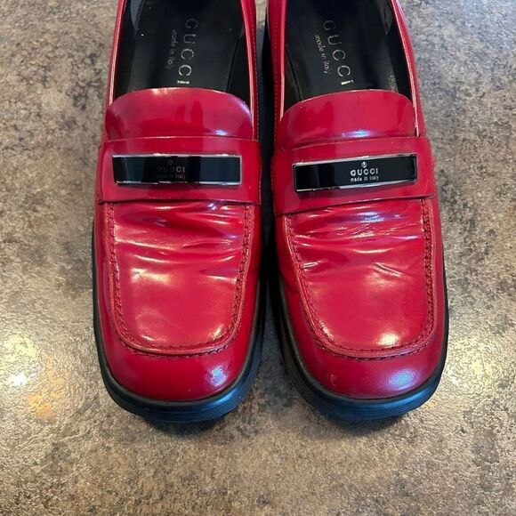 GUCCI size 35 Red Patent Leather Shoes Slides - Picture 14 of 14